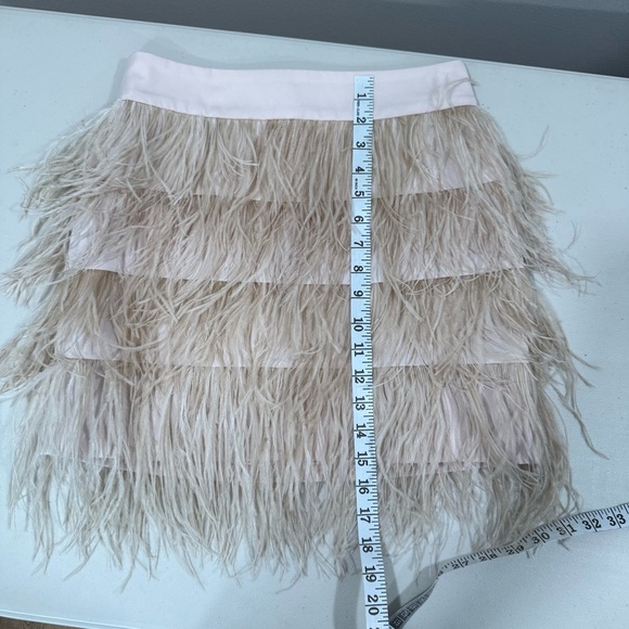 Club Monaco Light Pink Feather Mini Skirt Size 00 EUC - Picture 6 of 9